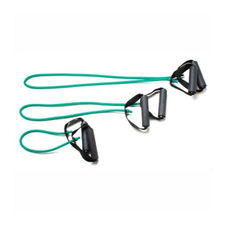 Fabrication Enterprises CanDo Exercise Tubing with Handles, Full Body Set -18", 36", 48"), Green, 3/Set 1433121